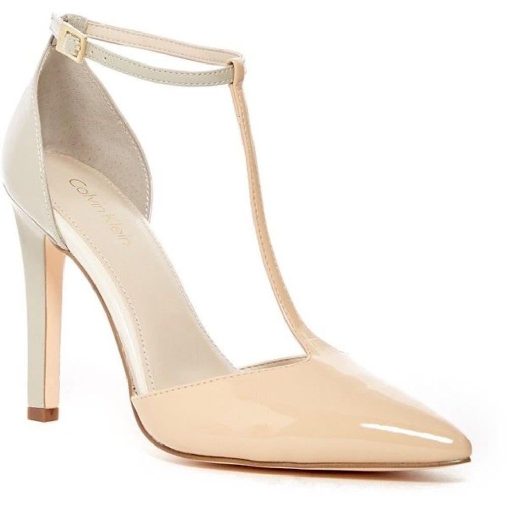 Calvin Klein Women's Nude T-Strap Heels